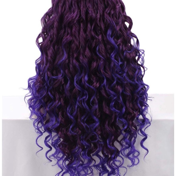 ?ANGEL 24”Purple & Blue Curly Lace Front Wig *NWT main image 4